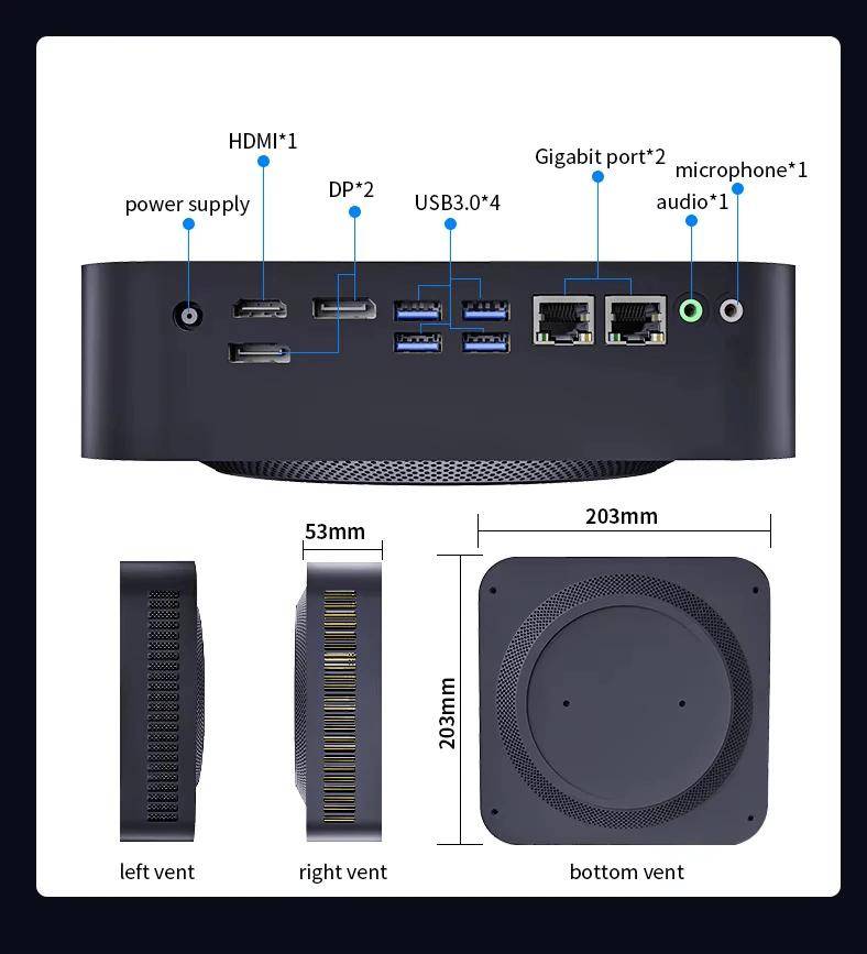 英伟胜迷你主机酷似Mac Minii9处理器配RTX4050显卡双网口设计(图2)
