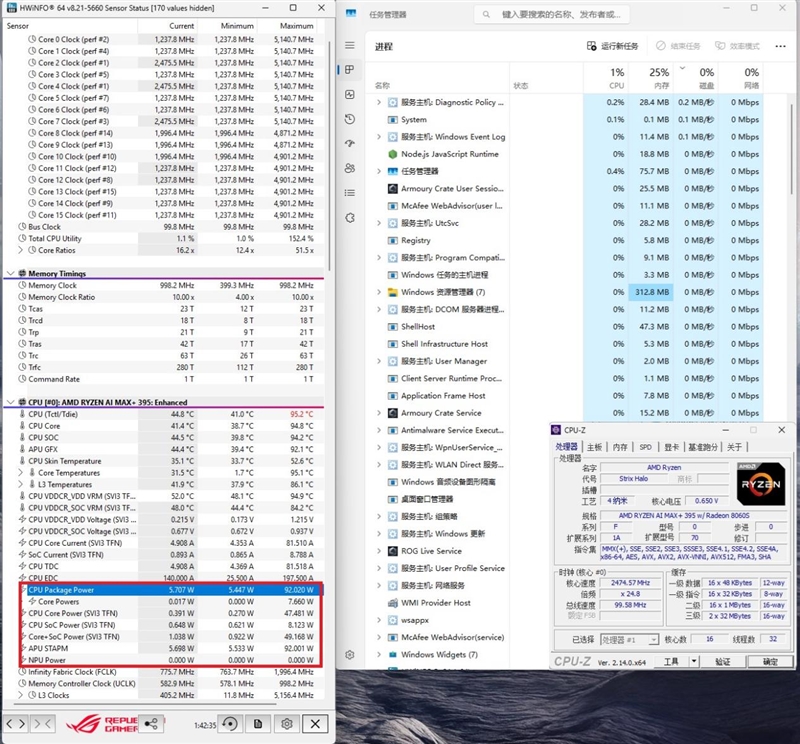 CPU超越i9-14900HX、核显强于RTX 4060！ROG幻X 2025评测：独家首发锐龙AI Max + 395、唯一能跑70B大模型(图7)