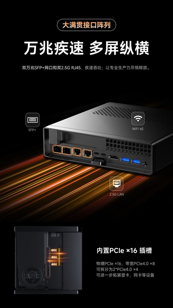 铭凡推出MS-A2迷你工作站：搭载锐龙9 7945HX处理器、自带双万兆SFP+、支持U2企业级硬盘(图5)